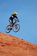 Fly mountain biker