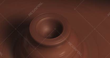 Potter makes pottery from clay close up. Making ceramic products from red clay. Twisted potter`s wheel. Man hands making