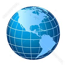 North and South America globe