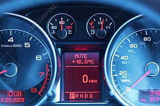 Dashboard of a sports car