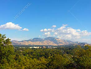 View of Mt Diablo and downtown Walnut Creek