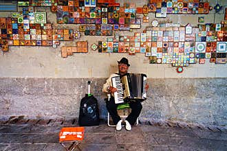 Street performer in Cinqueterre, Italy