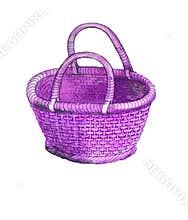 Comfortable lilac traditional wicker basket