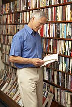 Male customer in bookshop