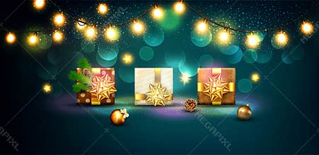 Vector illustration for Merry Christmas and Happy New Year . Gre