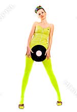Disco girl with vinyl