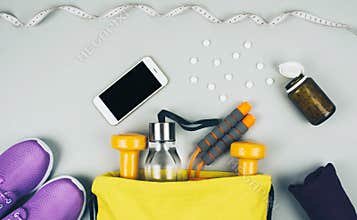 Fitness abstract healthy lifestyle concept.