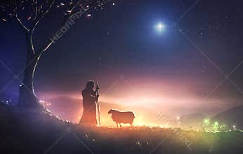 Shepherd and star of Bethlehem