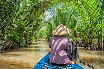 Paddling in the Mekong delta