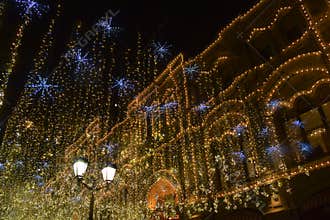 Christmas light in Moscow, Nikolskaya street