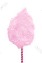 Sweet pink cotton candy isolated on white background.