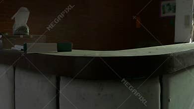 Travel through hallway of abandoned asylum