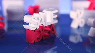 Sale promotion clip. Dolly shot.