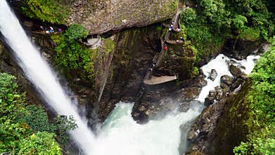 Pailon Del Diablo, Devils Cauldron Waterfall In Ecuador