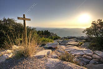 Cross at the top of the mountain