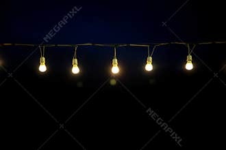 Night decoration with light bulb