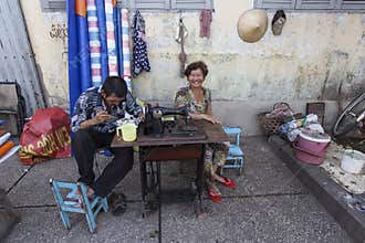 Street tailor in Vietnam