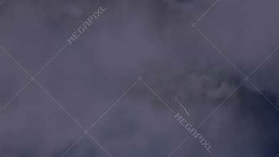 Airplane flying through heavy thunderstorm clouds, lightning bolts strike ahead