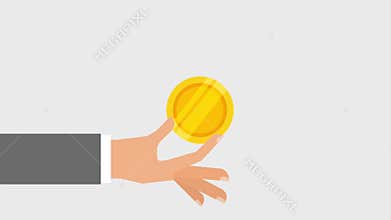 Hand and coin icons