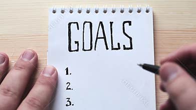 Goals concept. Motivation idea concept. Top view