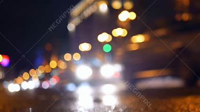 Rain city traffic streets