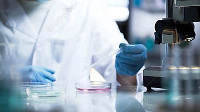 Chemical lab developing new substance for production of household chemicals