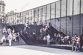 Central entrance for excursion to the Parliament of Budapest, Hungary
