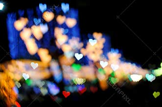 Bokeh series - colorful hearts