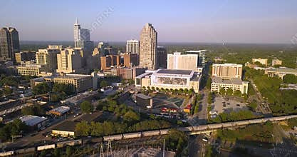 Aerial View Raleigh North Carolina Downtown City Skyline