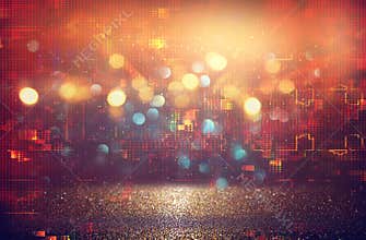 Futuristic retro background of the 80`s retro style. Digital or Cyber Surface. neon lights and geometric pattern.