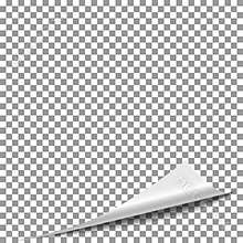 Curl peel paper page. Flip magazine page, turn paper corner vector.
