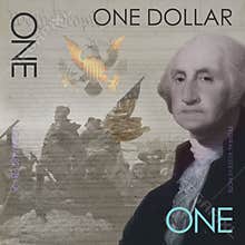 One dollar bill concept George Washington.