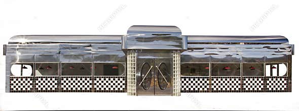 Classic American Diner on White