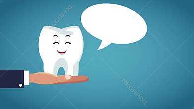 Cute tooth dental cartoon HD animation