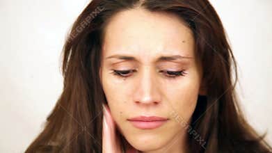 Emotional woman crying