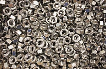 A huge pile of metal nuts