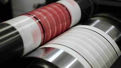 Flexography printing process on in-line press machine.