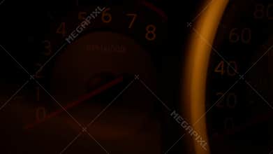 Motion of dark dashboard in the car