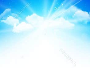 Sunshine sky, abstract blue clouds background