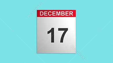 Calendar with December month and flipping pages