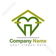 Health care heart home logo