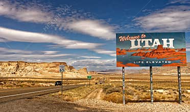 Welcome to Utah sign