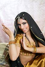 Beautiful indian brunette woman portrait