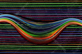 Patterns on a cloth bag and quilling papers