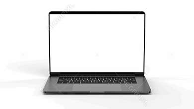Laptop, isolated on a white background. 4K 60fps.