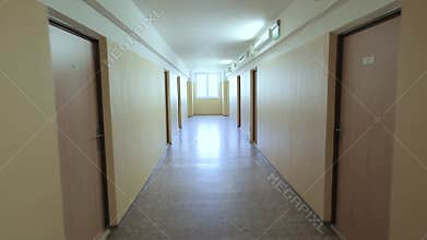 Corridor with yellow walls