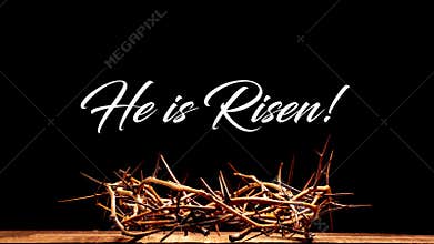 A crown of thorns on a wooden background. Easter Theme