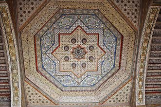 Bahia Palace geometric decoration of wooden Ceiling