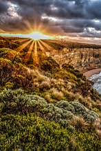 Australia at sunset on a clear winter`s evening in the Northern Territory,