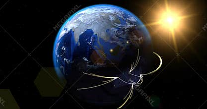 Golden 3d rendering of a crown inside a studio